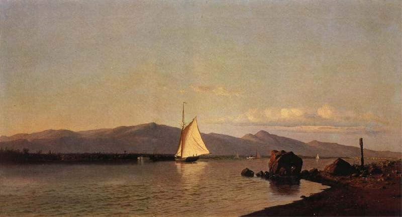Francis A.Silva Kingston Point Hudson River France oil painting art